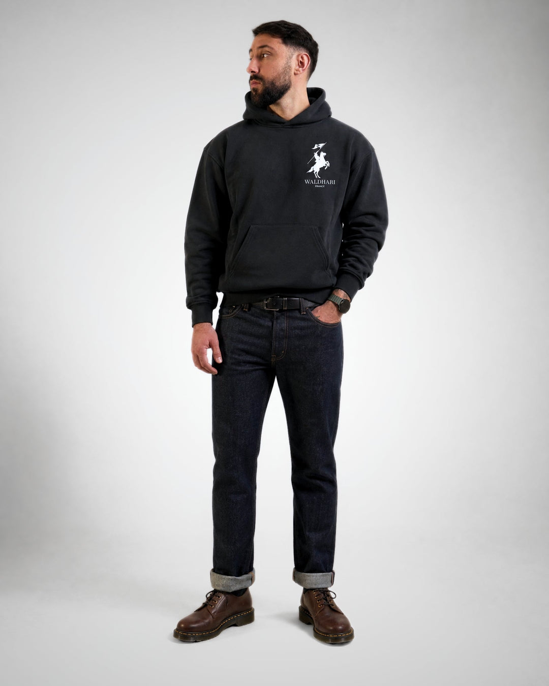 Sweat étendard Noir et Blanc Waldhari