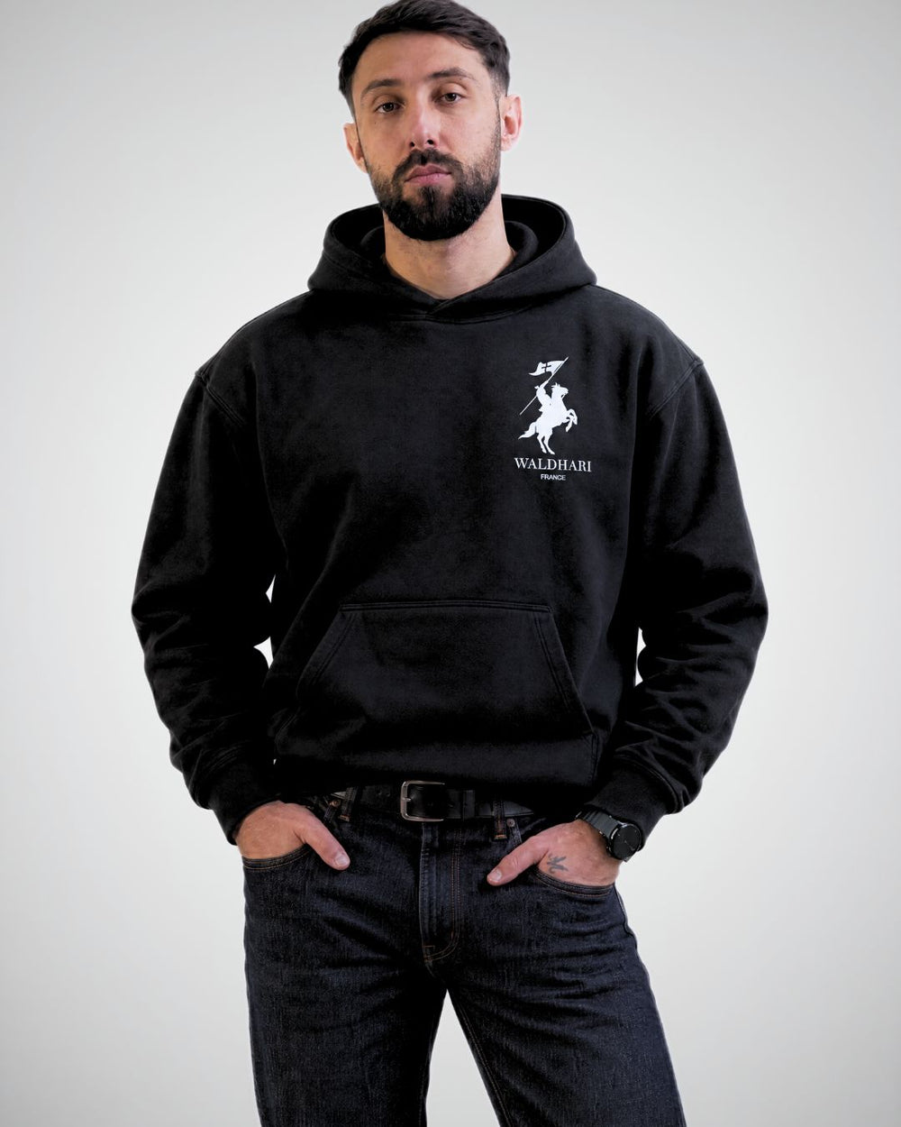 Sweat étendard Noir et Blanc Waldhari