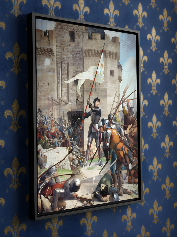 Jeanne d'Arc en armure devant Orléans Waldhari